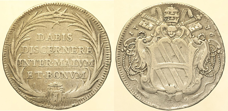 Clemente XII (1730 - 1740). ROMA Testone 1736 Munt. 19. Rara. AG 8,32 g.

Stat...