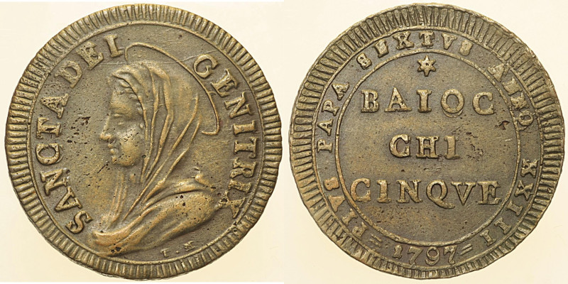 Pio VI (1775 - 1779). ROMA Madonnina AN. XXIII Munt. 94. CU 18,71 g.

Status: ...