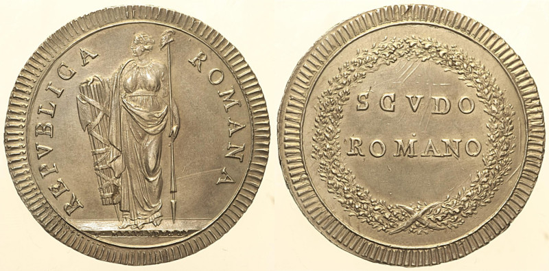 Repubblica Romana, (1798-1799) Roma Scudo Romano Pag. 1 Rara AG. 26,28 g.

Sta...