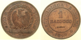 SECONDA REPUBBLICA ROMANA (1849). ROMA Baiocco 1849 Pag. 344 CU 10,45