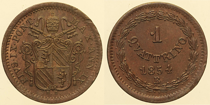 Pio IX (1846 - 1870). ROMA 1 Quattrino AN VI 1851 Pag. 517 CU 2,09

Status: qF...