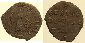GUASTALLA Ferrante III Gonzaga (1632-1678) Sesino con Santa Caterina MIR 424 MI gr 1,07