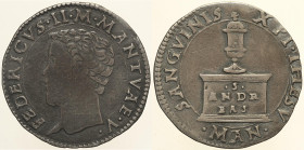 MANTOVA - Federico II Gonzaga (1519-1540) Mezzo testone MIR 455 RRR AG gr. 3,04 Possibile provenienza da montatura. Rarissima
