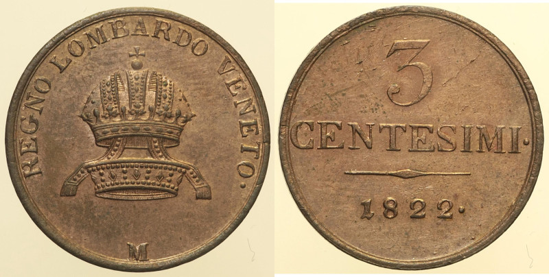 MILANO - Regno Lombardo Veneto - Francesco I d'Asburgo Lorena (1815-1835) 3 Cent...