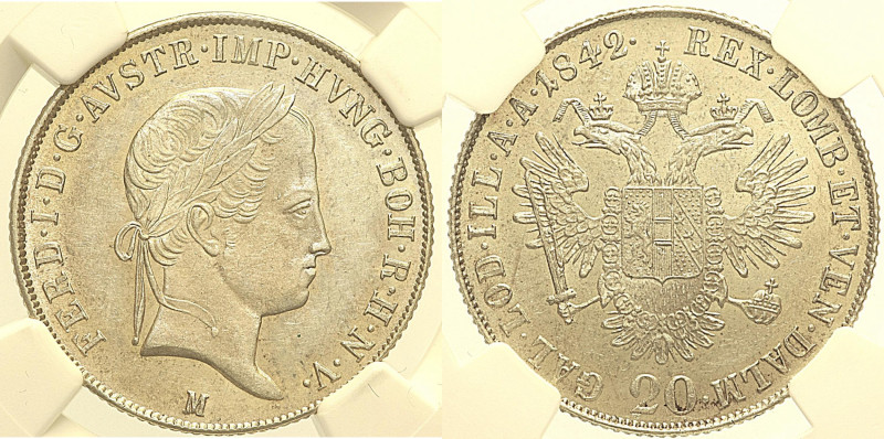 MILANO - Regno Lombardo Veneto - Ferdinando I d'Asburgo Lorena (1835-1848) 20 Kr...