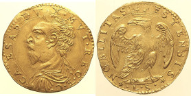 MODENA - Cesare D'Este (1597-1628) Doppia ND              MIR 668a RRRRR D/CAESAR DVX MVT REG E C con busto a sinistra; R/ NOBILITAS ESTENSIS; Aquila ...