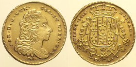 NAPOLI - Regno di Napoli - Carlo di Borbone (1734-1759) 4 Ducati 1753 Gig. 12 R AU Oro Gold gr. 5,83 leggermente lucidata