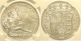 NAPOLI - Regno di Napoli - Carlo di Borbone (1734-1759) Mezza Piastra 1735 Gig. 34 AG In Slab NGC MS 63 - TOP POP BEST GRADE NGC. Solo questo esemplar...