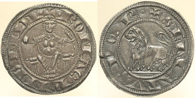 ROMA - Senato Romano - sec. XIII. Emissioni Anonime (1257-1270) Grosso. Munt. 62; MIR 116 AG gr. 3,23 Dr. SENATVS P Q R. Leone verso s. Rv. ROMA CAP M...