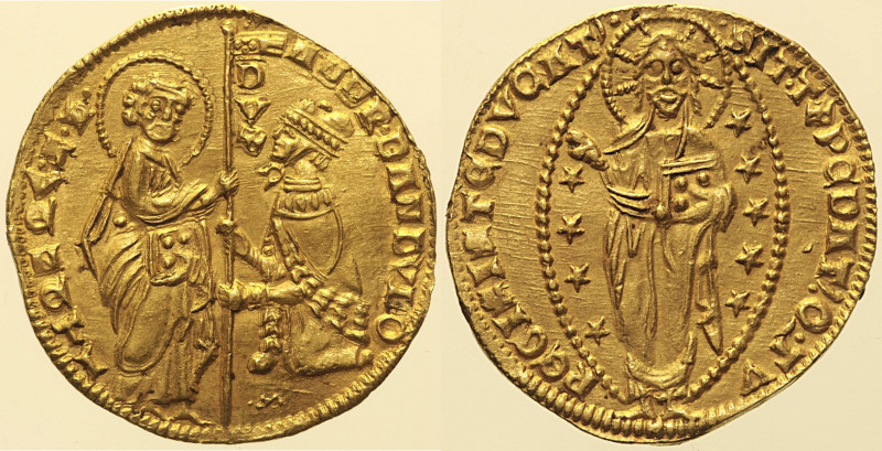 VENEZIA - Andrea Dandolo (1343-1354) Ducato Gig. 7 AU Oro Gold gr. 3,38 - legger...