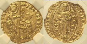 VENEZIA - Francesco Foscari (1423-1457) Ducato, Mont. 158 Paol. 1 Fr. 1232  AU Oro Gold In Slab NGC MS 64 (Cert. 6771622011)