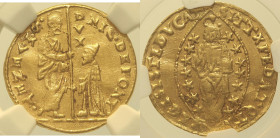 VENEZIA - Nicolò da Ponte (1578-1585) Zecchino Gig.40 AU Oro Gold In Slab NGC AU58 (Cert. 6771622030). Solo 8 esemplari con grado più alto.