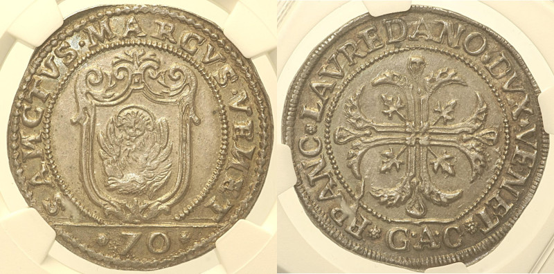 VENEZIA - Francesco Loredan (1752-1762) - Mezzo scudo della Croce da 70 Soldi In...