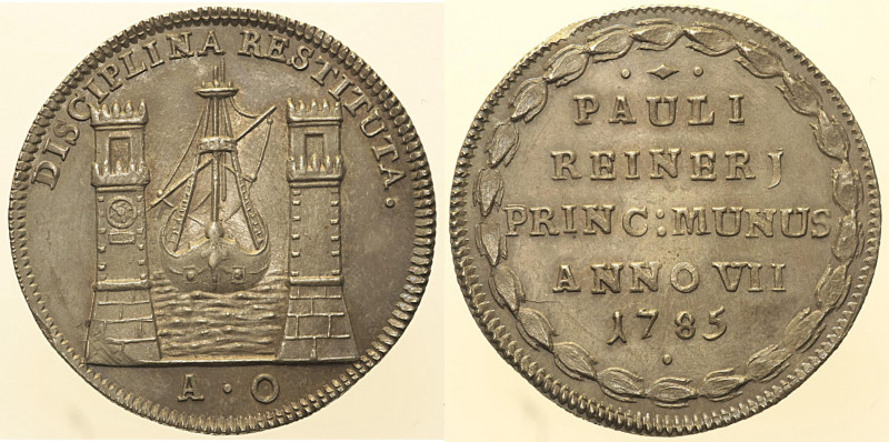 VENEZIA - Paolo Renier Doge (1779-1789) - Osella A. VII 1785. mont. 3257 RR AG g...