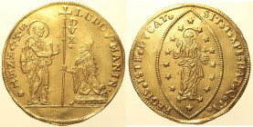 VENEZIA - Ludovico Manin (1789-1797)-  10 Zecchini, AU Oro Gold gr. 34,50.  g. LVDOV MANIN - S M VENET S. Marco nimbato, stante a s., porge il vessill...