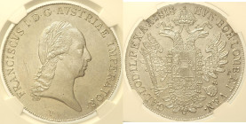 VENEZIA - Regno Lombardo Veneto - Francesco I d'Asburgo Lorena (1815-1835) - Tallero 1818 V Gig. 104 NC AG In Slab NGC MS 62 - Solo un esemplare con g...
