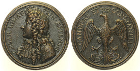CESARE IGNAZIO D’ESTE (1653-1713), figlio di Borso d’Este e Ippolita d’Este. Medaglia del 1687 in bronzo (fusa) a ricordo della sua fedelta’ verso il ...