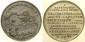 RINALDO I D’ESTE (1655-1737) Medaglia in peltro s.d. per il matrimonio di Rinaldo d’Este e Carlotta Felicita di Brunswick celebrato a Modena il 18 Nov...