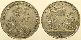 ERCOLE RINALDO III D’ESTE (1727-1803) Medaglia in argento a ricordo delle nozze tra Ferdinando d’Austria e Maria Beatrice Ricciarda, figlia di Ercole ...