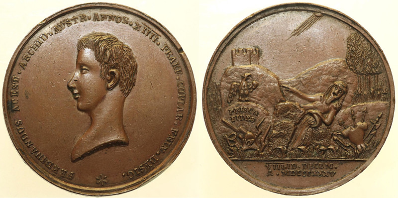 FRANCESCO IV D’AUSTRIA D’ESTE (1779-1846) Medaglia in bronzo “coniata”, per cele...