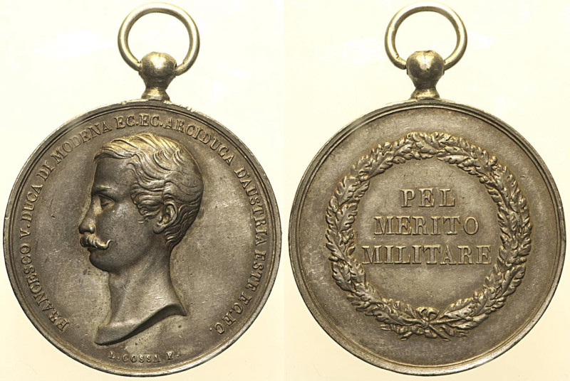 FRANCESCO V D’AUSTRIA D’ESTE (1819-1875) Medaglia in argento S.d. (19 Aprile 185...