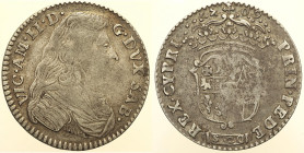 REGNO DI SARDEGNA - VITTORIO AMEDEO II Duca di Savoia (1680-1713), Lira del 3° Tipo 1709 MIR 974b RR AG gr. 6,04