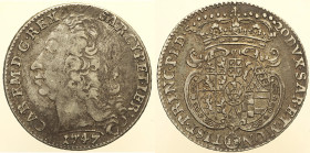 REGNO DI SARDEGNA - CARLO EMANUELE III (1730-1773) Lira 1747. Biaggi 796b; MIR 931a. R AG gr. 5,53