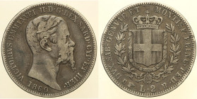 REGNO DI SARDEGNA - VITTORIO EMANUELE II (1849-1861) - 2 Lire 1860 Torino Gig. 52 R AG gr. 9,80 colpetti al bordo