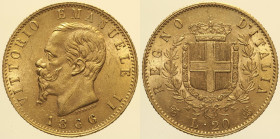 REGNO D’ITALIA - VITTORIO EMANUELE II (1861-1878) - 20 lire 1866 Torino - Gig. 10 R AU Oro Gold gr. 6,44