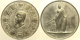REGNO D'ITALIA - VITTORIO EMANUELE II (1861-1878) Medaglia Firenze 1861 per la prima Esposizione Italiana  MB gr. 55,06 colpetto al bordo