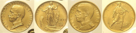 REGNO D’ITALIA - VITTORIO EMANUELE III (1861-1878) Coppiola 100+50 Lire 1932 anno X Roma. Gig. 11 R e 22,  AU Oro Gold Entrambe periziate Massimo Fili...