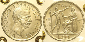 REGNO D’ITALIA - VITTORIO EMANUELE III (1900-1943) 20 Lire 1927 VI Littore Roma. Gig. 36 AG Periziata Eupremio Montenegro FDC 66