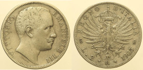 REGNO D’ITALIA - VITTORIO EMANUELE III (1900-1943) 2 Lire 1903  Roma Gig 91 RRR AG