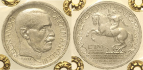 REGNO D’ITALIA - VITTORIO EMANUELE III (1900-1943)- Fiera di Milano Buono da 2 Lire 1928 PROVA  Mont 726 R Alluminio - Periziata P. Noris FDC