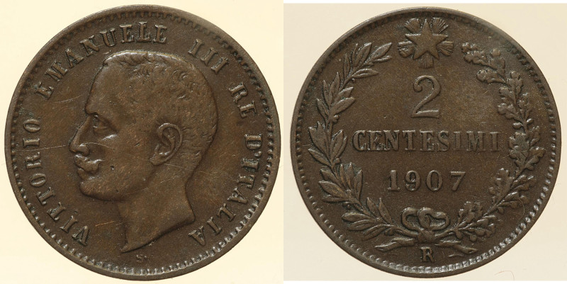 REGNO D’ITALIA - VITTORIO EMANUELE III (1900-1943) - 2 Centesimi 1907 Gig 296 RR...