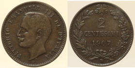 REGNO D’ITALIA - VITTORIO EMANUELE III (1900-1943) - 2 Centesimi 1907 Gig 296 RR CU