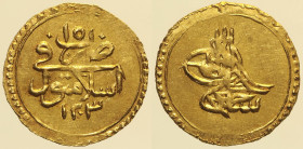 ISLAM Ottomani, Selim III (1789-1807) 1/4 findik AH1203/10 (1797), zecca Istanbul (Schlumberger#36, KM#514, Friedberg#78  NC) AU Oro Gold gr. 0,87 Fon...
