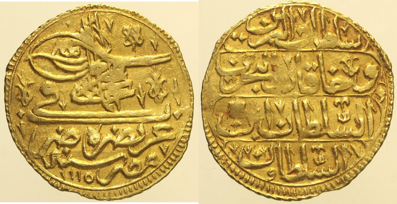 ISLAM Turchia, Ahmed III (1703-1730) Ashrafi 1703 (Friedberg#26), AU Oro Gold gr...