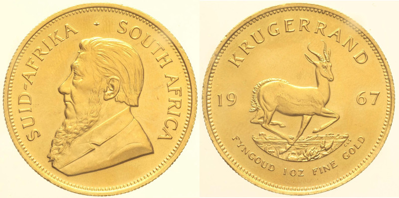 SUD AFRICA - Repubblica (dal 1961) Krugerrand 1967 zecca Pretoria KM#20/73, AU O...