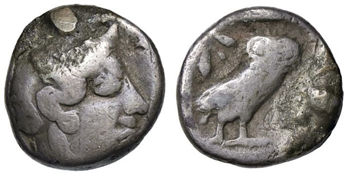 GRECHE - ATTICA - Atene - Dracma Sear 2527 (AG g. 4,08) Appiccagnolo rimosso

...