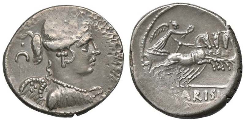 ROMANE REPUBBLICANE - CARISIA - T. Carisius (46 a.C.) - Denario B. 3; Cr. 464/5 ...