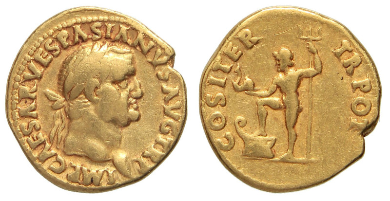 ROMANE IMPERIALI - Vespasiano (69-79) - Aureo C. 92 (40 Fr.); RIC 1108 (AU g. 7,...