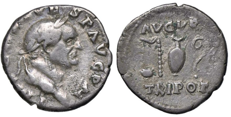 ROMANE IMPERIALI - Vespasiano (69-79) - Denario C. 43; RIC 30 (AG g. 3)

Statu...