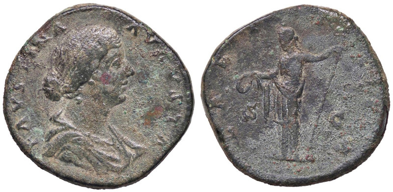 ROMANE IMPERIALI - Faustina II (moglie di M. Aurelio) - Sesterzio (AE g. 26,53)...