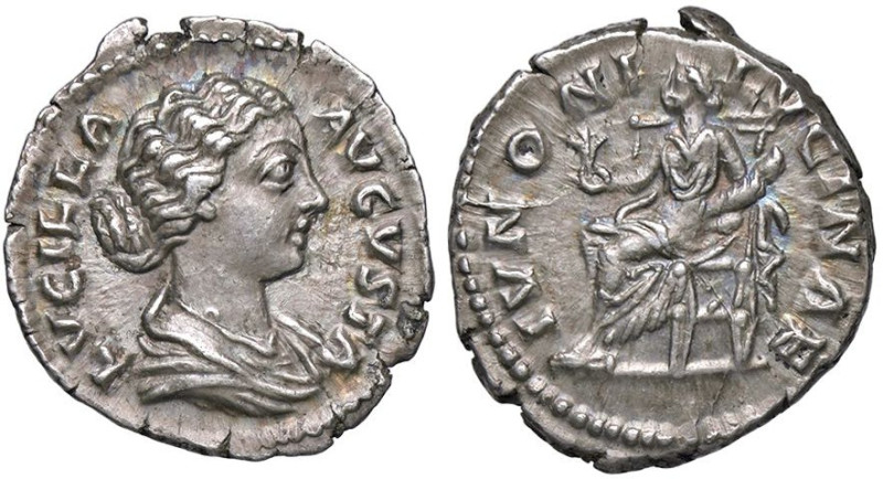 ROMANE IMPERIALI - Lucilla (moglie di L. Vero) - Denario C. 36; RIC 770 (AG g. 3...