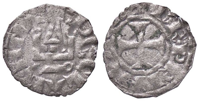 LE CROCIATE - CHIARENZA - Carlo I d'Angiò (1278-1289) - Denaro tornese Gamb. 204...