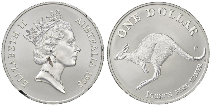 ESTERE - AUSTRALIA - Elisabetta II (1952-2022) - Dollaro 1998 - Canguro AG Tacca...