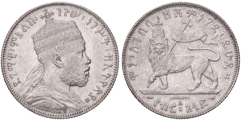 ESTERE - ETIOPIA - Menelik II (1889-1913) - Mezzo Birr 1889 Kr. 4 AG

Status: ...