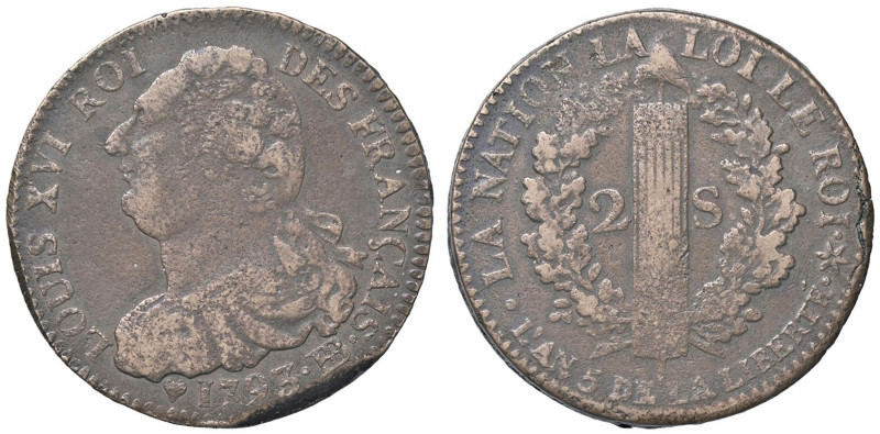 ESTERE - FRANCIA - Luigi XVI (1774-1792) - 2 Sols 1793 BB Kr. 612 CU

Status: ...