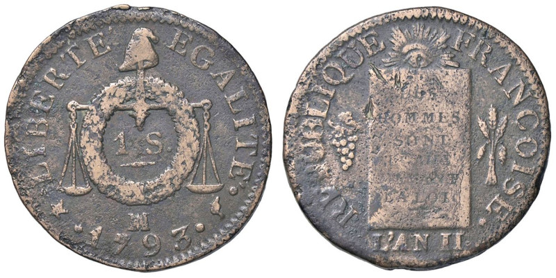 ESTERE - FRANCIA - Prima Repubblica (1791-1799) - Sol 1793 MA Kr. 619.10 R CU
...